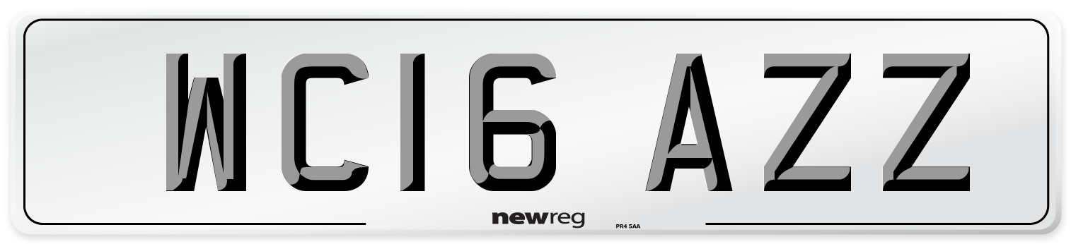 WC16 AZZ Number Plate from New Reg